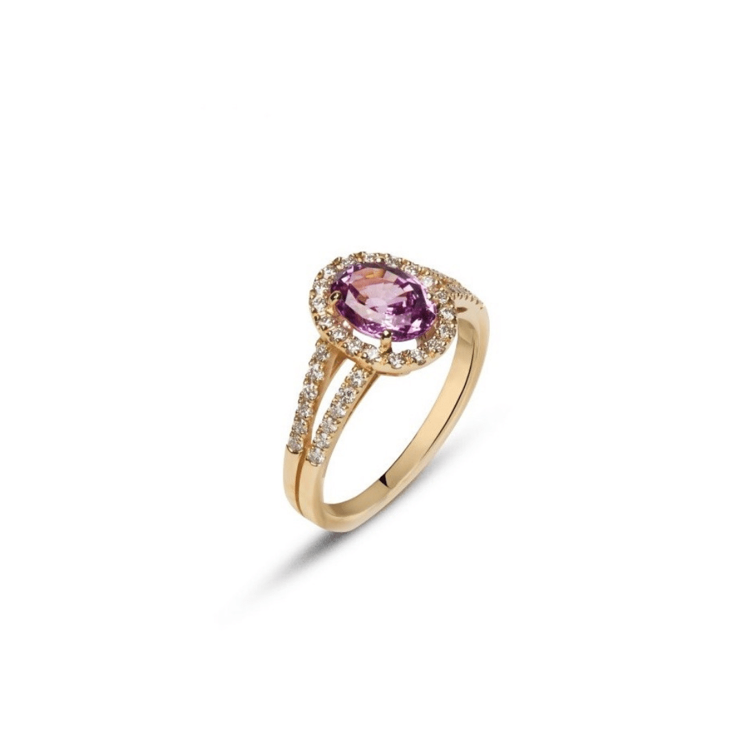 Bague Or Rose Saphir Et Diamants raynal aix en provence