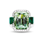 Bague imperaiale or blanc tourmaline diamants radiant emeraude raynal aix en provence bijoux