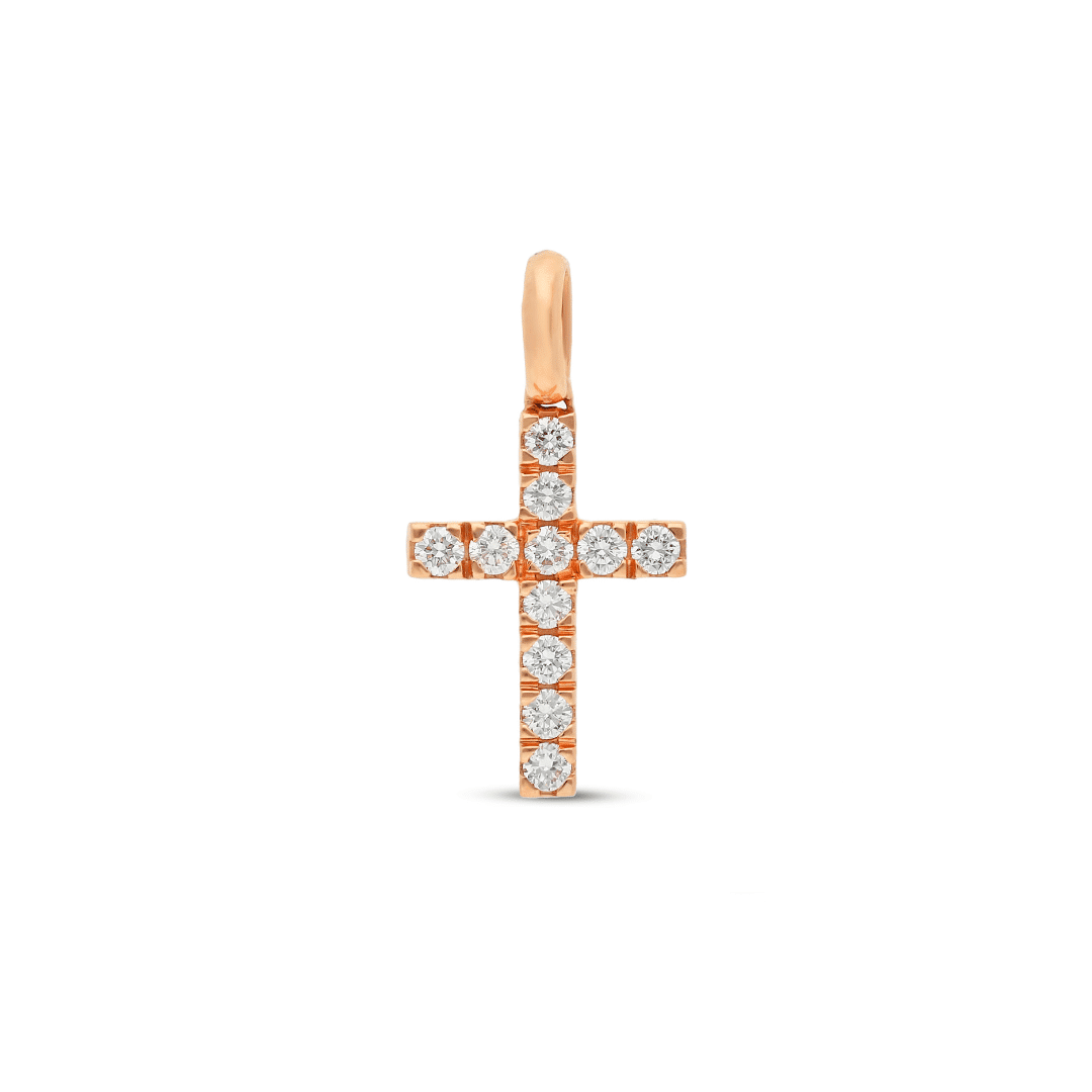 70022 pendentif croix or rose diamants raynal aix en provence bapteme