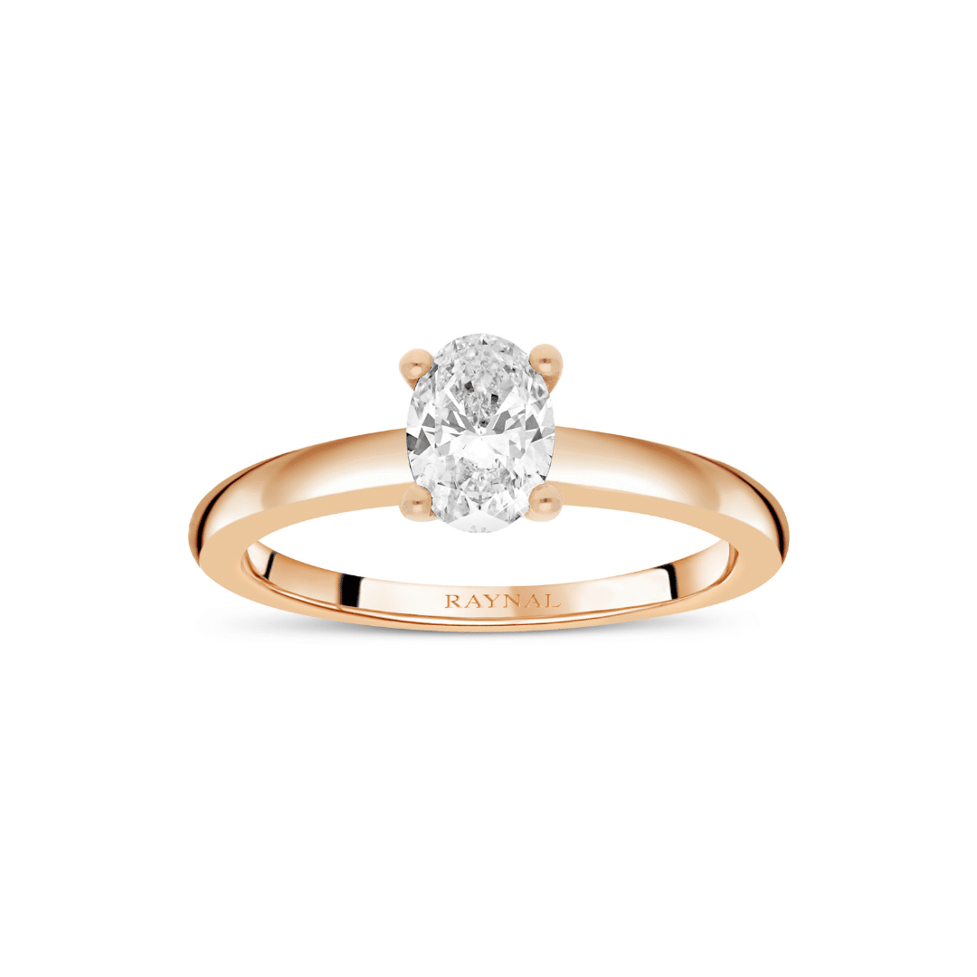 83215 bague solitaire tessane or rose diamant ovale raynal aix en provence bijoux mariage